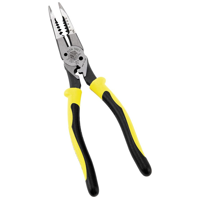 Klein Tools J207-8CR Needle Nose Pliers, Made in USA, All-Purpose Linesman Pliers for Crimping, Looping, Cutting, Stripping, Crimping, Shearing Crimper