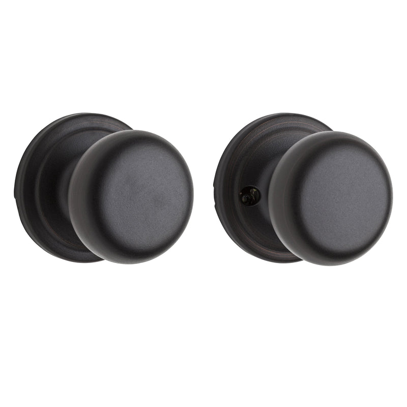 Kwikset Hancock Interior Passage Door Knob, Handle For Closet and Hallway Doors, Non-Locking Doorknob in Venetian Bronze, with Microban Protection