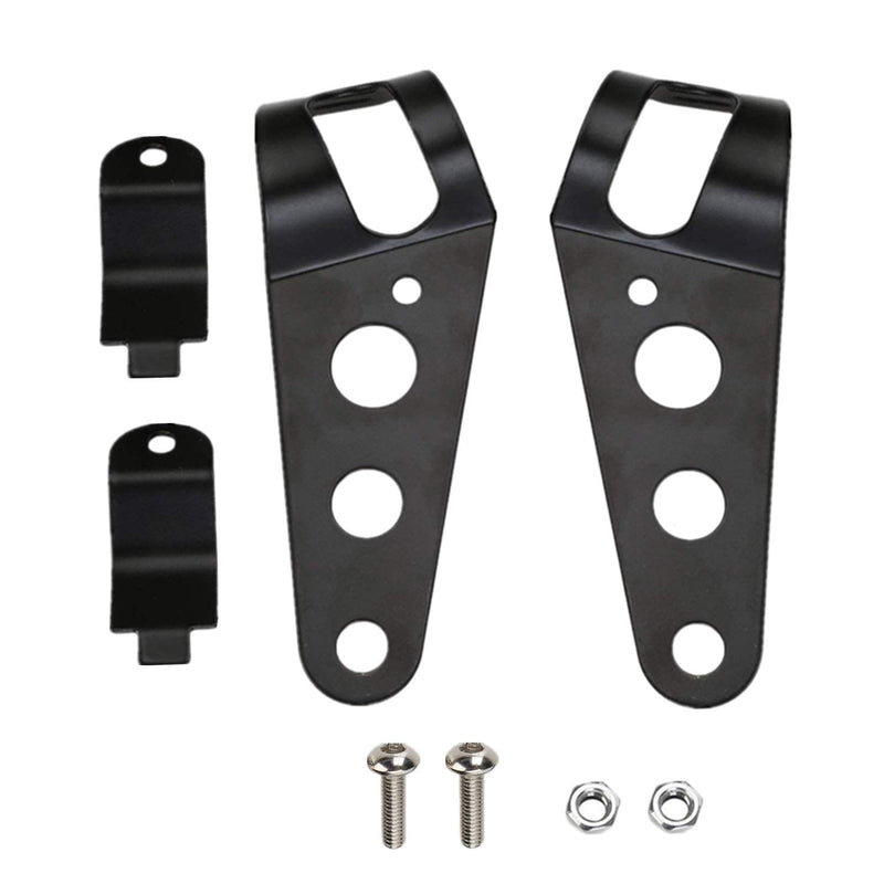 OSAN Universal 35mm-43mm Motorcycle Headlight Mount Brackets Fork Ear for Chopper Cafe Racer - Black Bracket