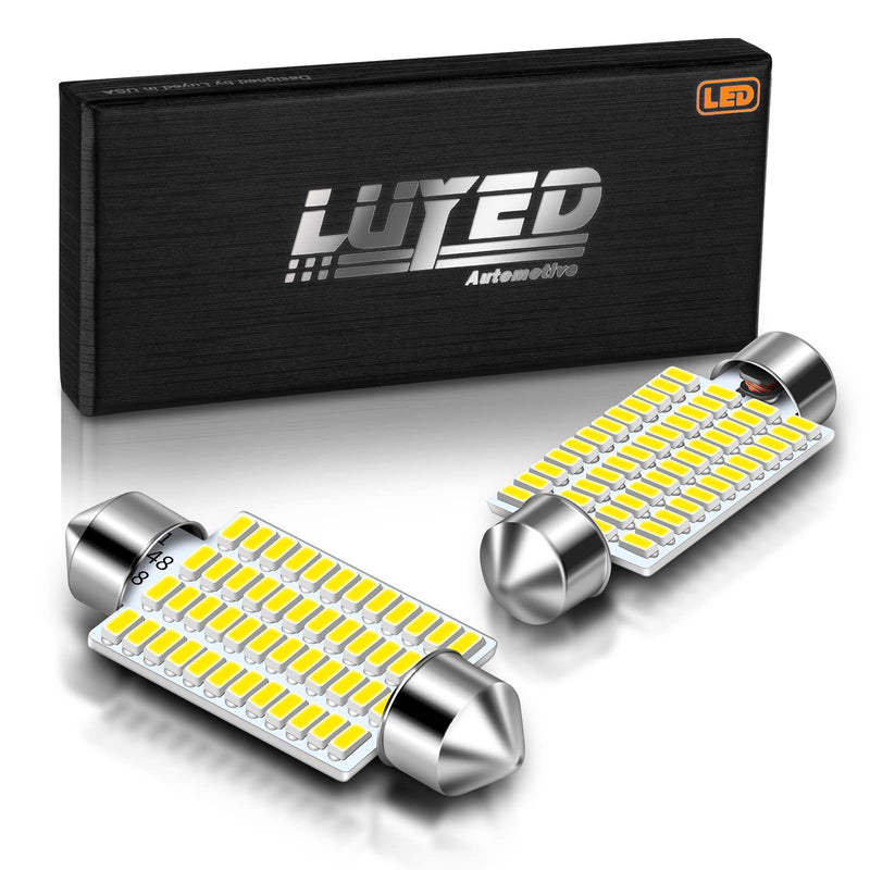 LUYED 569 578 LED Bulbs Xenon White 570 Lumens Super Bright 3014 48-EX Chipsets211-2 212-2 LED Bulbs Used for Car Interior Map Dome Lights,Pack of 2 41mm/578