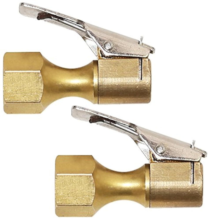 EPAuto 2 Pack Open Flow Straight Lock-On Air Chuck with Clip for Tire Inflator Open - 2PK