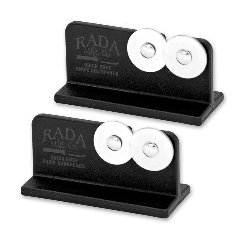 Rada Cutlery Quick Edge Knife Sharpener (R119), 3.5"x2", Stainless Steel Wheels, Made in USA. Pack of 2