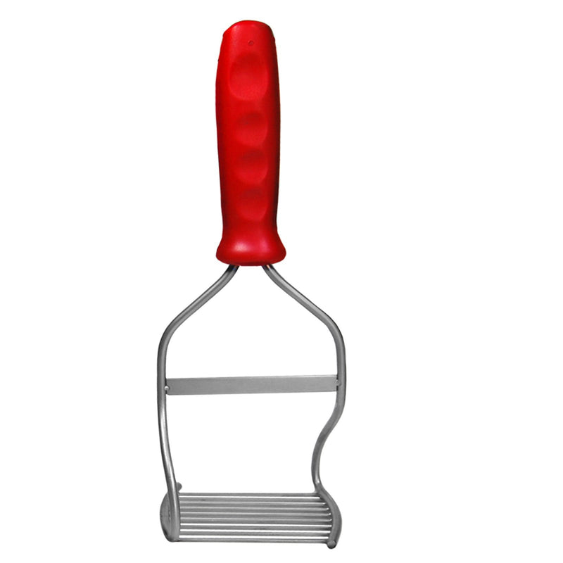Diamond Series Masher - World's Best Handheld Masher and Blender - Stainless Steel Blades with Ergonomic Rubber Handle - Red