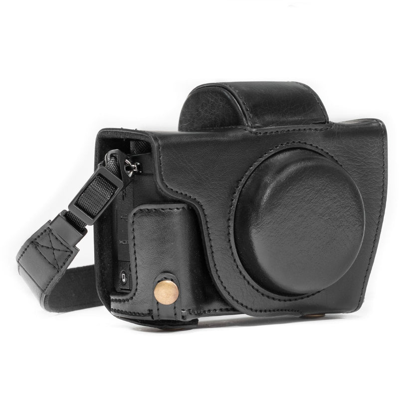 MegaGear Ever Ready Camera Case, Bag for Canon PowerShot G5 X G5X Digital Camera (Black, PU Leather) (MG688) One Size Black