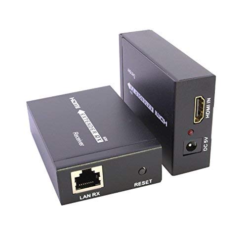 axGear HDMI LAN Extender Over CAT 5E CAT 6 RJ45 UP to 200FT 1080P with 2 AC Adapters 60M