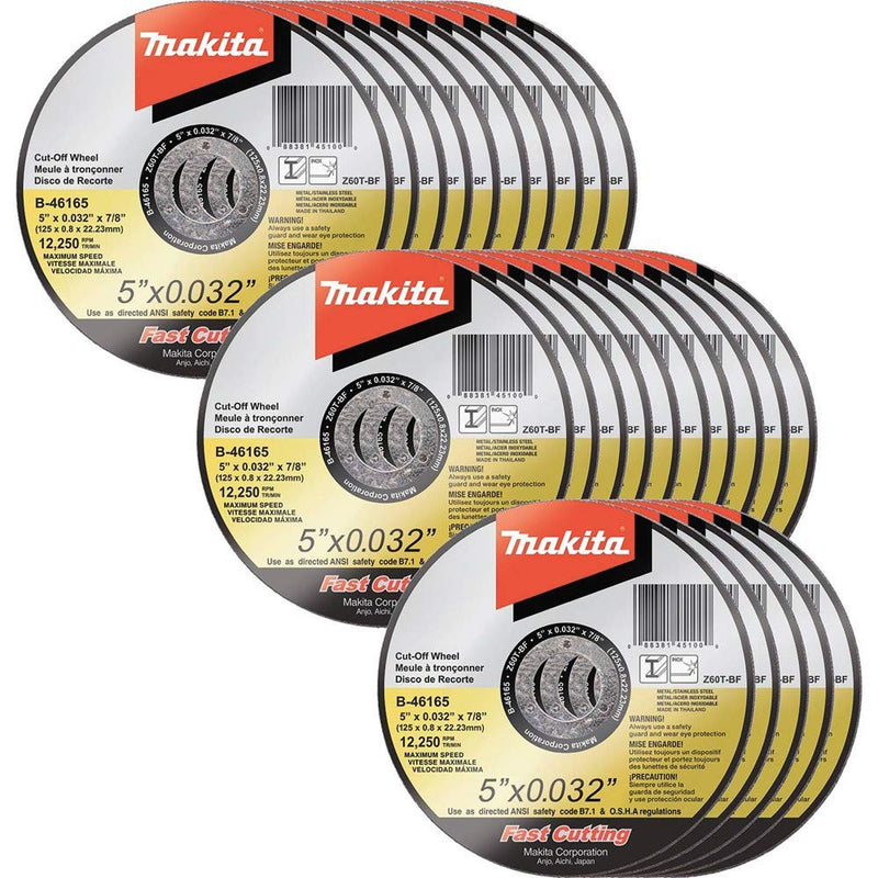 Makita B-46165-25 5" x .032" x 7/8" Ultra Thin Cut-Off Wheel (25 Pack), Stainless 5-Inch Pack of 25