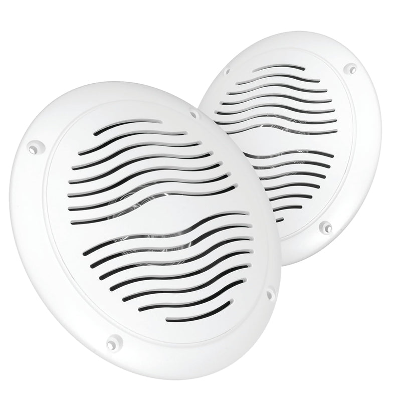 Magnadyne 5-inch Water Resistant Outdoor Speakers, Dual Cone, 25W Peak Power, Marine and RV Compatible (White) White