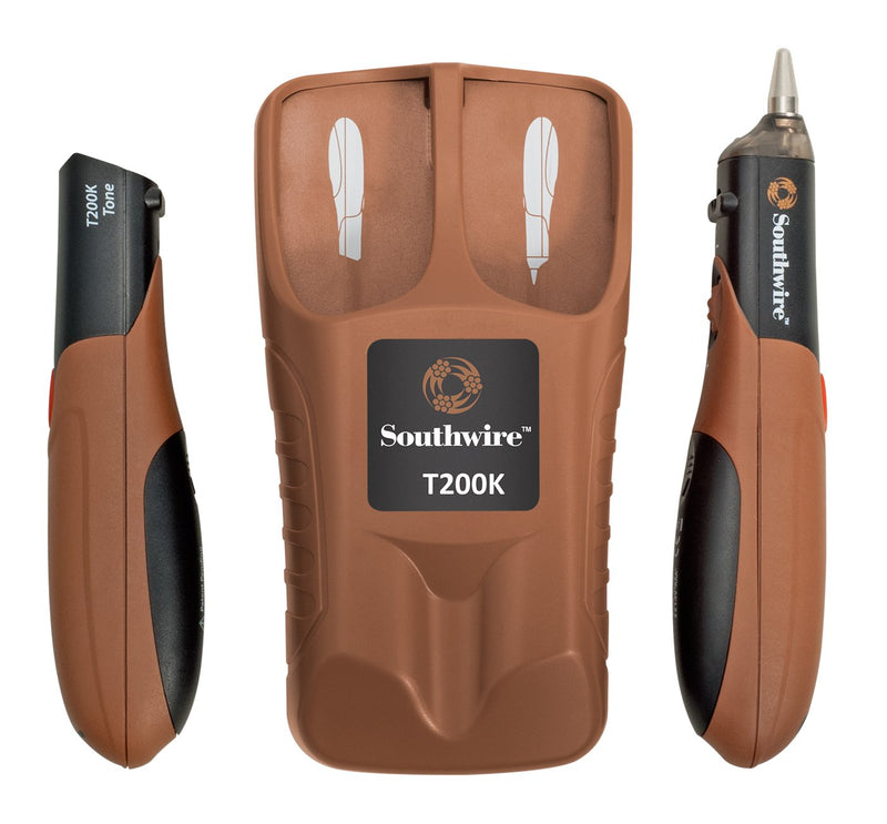 Southwire Contractor Tone Probe Kit - Fast Cable Tracing Behind Walls - On-Board Test Lead Storage - Flashlight - Signal Strength Indicator - Nylon Case