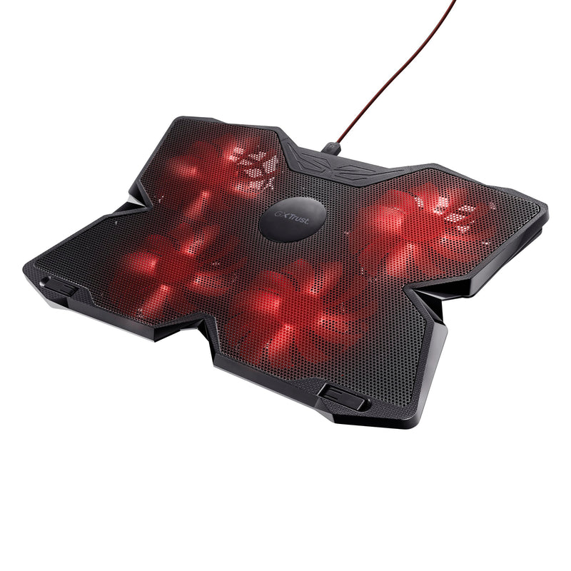Trust Gaming GXT 278 Yozu Laptop Cooling Stand, Cooler for 17.3 inch Laptops, Height Adjustable Stand, 4 Illuminated Fans, Adjustable Fan Speed - Black