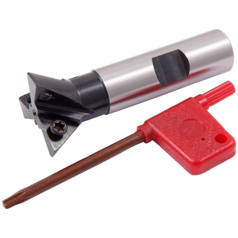 HHIP 2075-0504 3 Flute 60 Degree Indexable Dovetail Cutter, 1" x 1/2" Shank 1 in