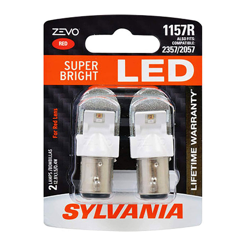 SYLVANIA - 1157 ZEVO LED Red Bulb - Bright LED Bulb, Ideal for Stop and Tail Lights (Contains 2 Bulbs)