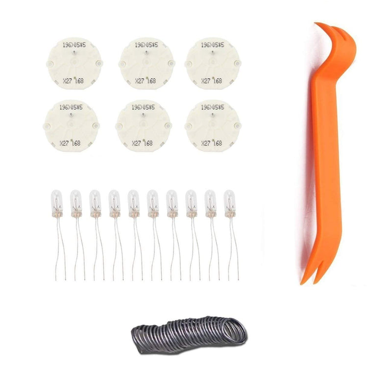Dr.Roc Instrument Cluster Gauge Stepper Motor Repair Kit X27 168 (6 Motors,10 Backlight Bulbs,1 Remove Tool,Flux Rosin Core Solder) Compatible with Chevy Silverado Tahoe GMC Sierra Yukon