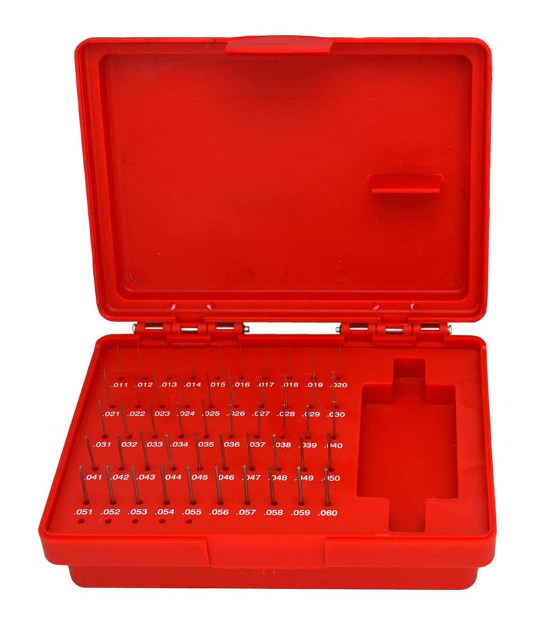 HHIP 4101-0010 (M0-) Pin Gage Set (0.011" - 0.060"), 50 Piece 50 Piece, 0.011-0.060" Size Minus -Standard Inch Set