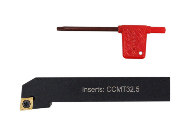 Accusize Indexable Right-Hand SCLC R-12-3B Toolholder, 3/4 x 4-1/2 in, | CCMT 32.5 Insert Compatible, 1 in F, M4 x 12 Screw, -5 Deg Edge Angle for 80 Deg Diamond Inserts, 2370-5010 3/4", Right Hand
