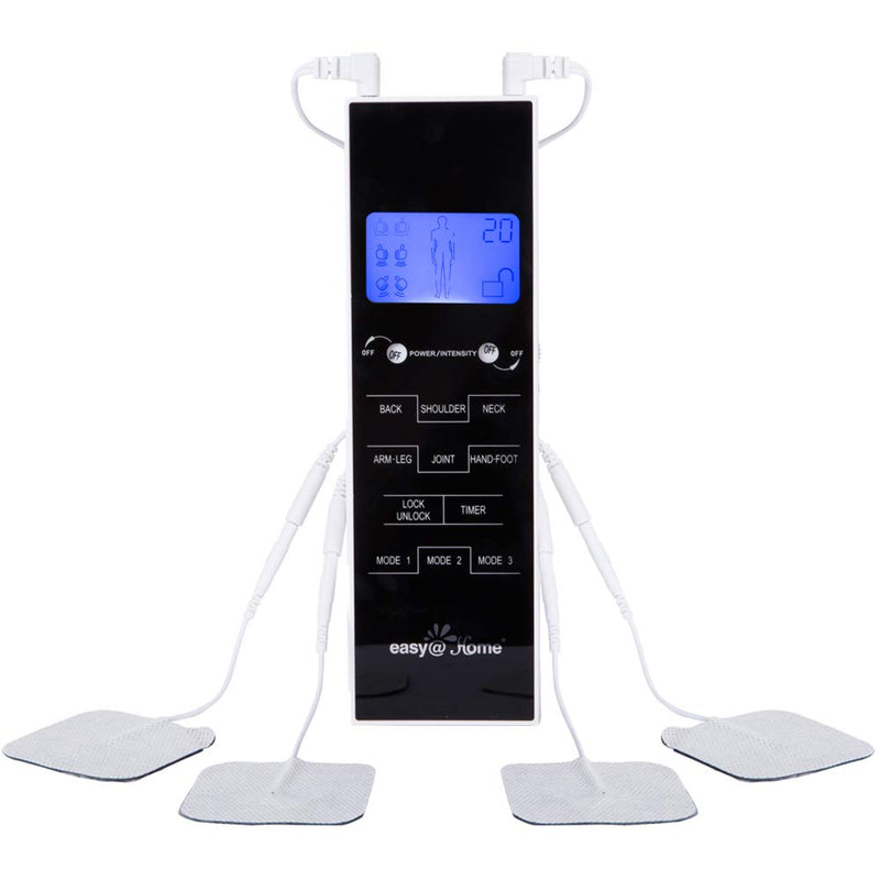 Easy@Home TENS Unit Muscle Stimulator, Electronic Pulse Massager,EMS TENS Machine,Pain Relief Therapy Pain Management Device,Backlit LCD Display, OTC Home Use - FSA Eligible Handheld, EHE010