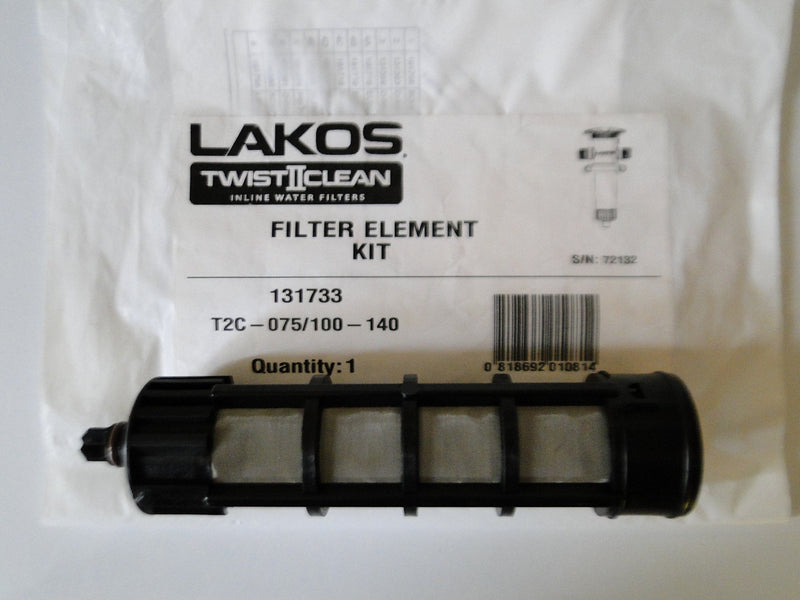 Lakos Filter Element Replacement Kit 3/4" / 1" Twist 2 Clean Twist II Clean Twistiiclean (140 MESH BLACK T2C-075/100-140 (131733)) 140 MESH BLACK T2C-075/100-140 (131733)