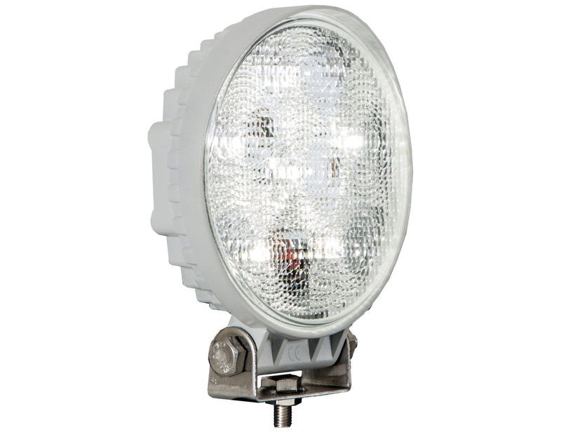 Buyers Products 1493215 LED Flood Work Light w/White Housing, 6 LEDs, 1,350 Lumens, 36" Lead With Blunt Cut Connection, Flood Light For Trucks, Trailers, ATVs, RVs, UTVs & More Clear White Housing