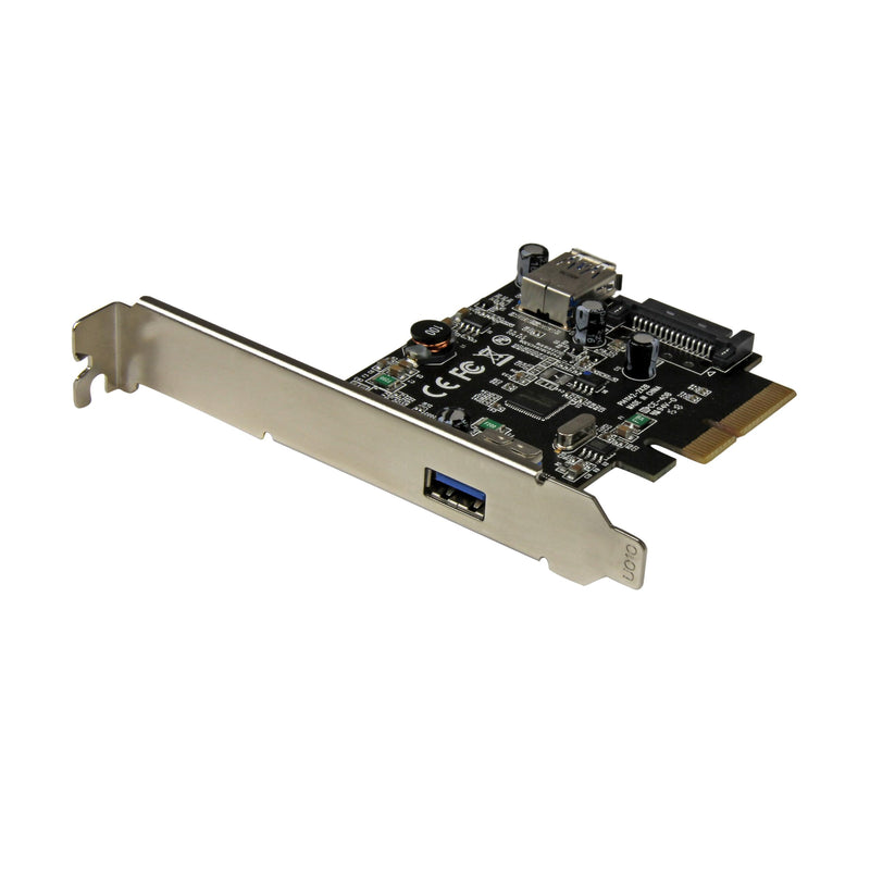StarTech.com 2 Port USB 3.1 (10Gbps) Card - USB-A 1x External 1x Internal - PCIe USB 3.1 Card with Type-A - PCI Express (PEXUSB311EI) 1x USB-A Ext + 1x USB-A Int