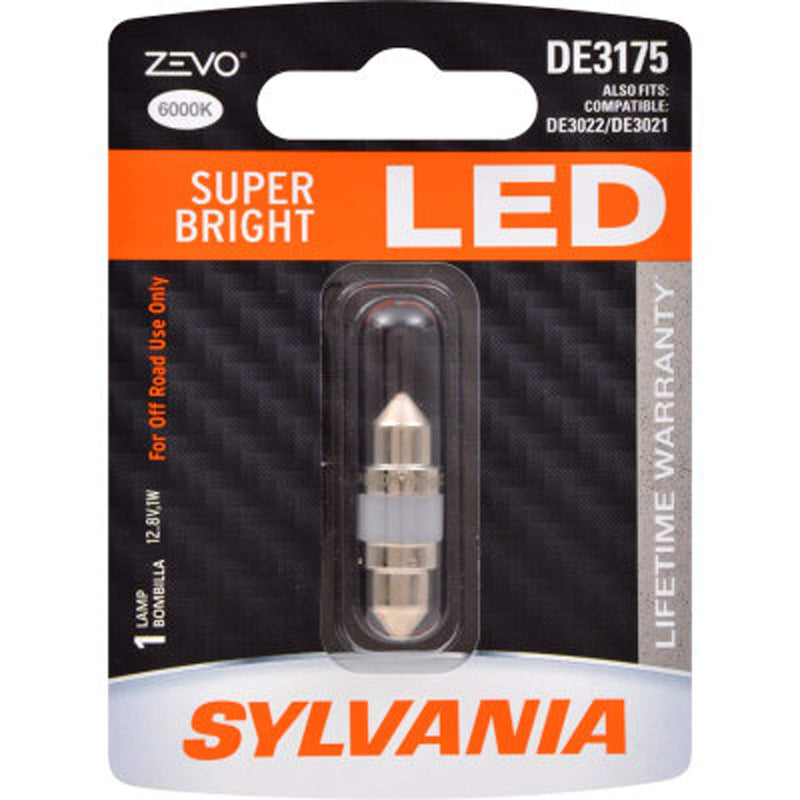 SYLVANIA - DE3175 31mm ZEVO LED Festoon White Bulb - Bright LED Bulb, Ideal for Interior Lighting - Map, Dome, Trunk, Cargo and License Plate (Contains 1 Bulb)