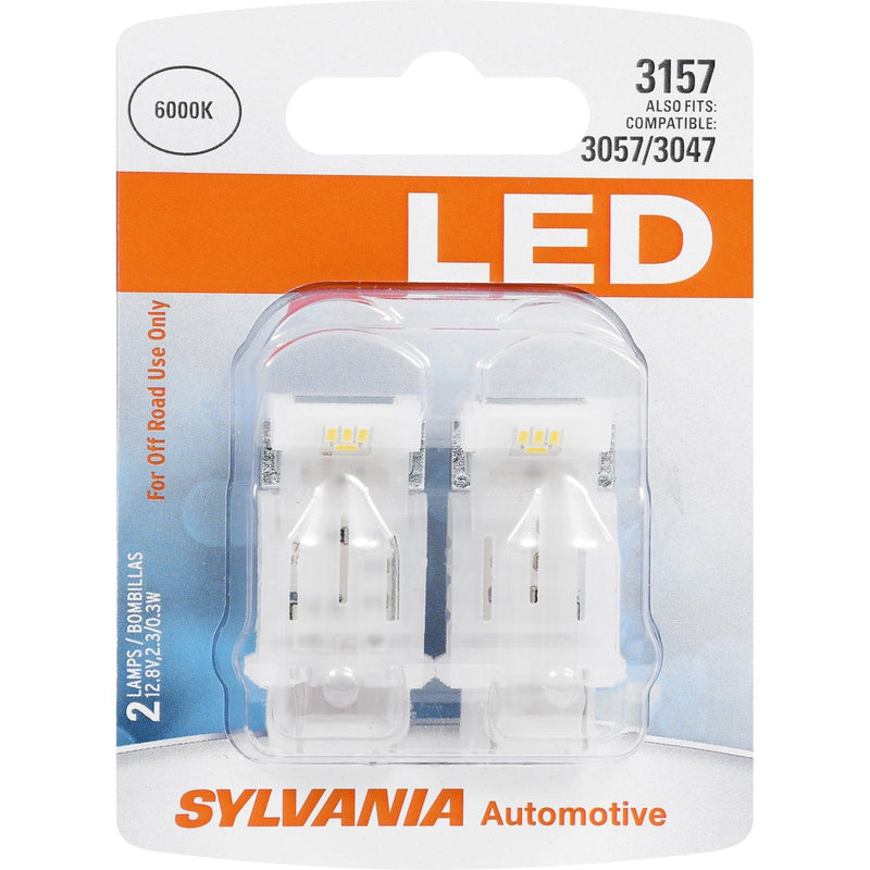 SYLVANIA - 3157 LED White Mini Bulb - Bright LED Bulb, Ideal for Daytime Running Lights (DRL) and Back-Up/Reverse Lights (Contains 2 Bulbs)