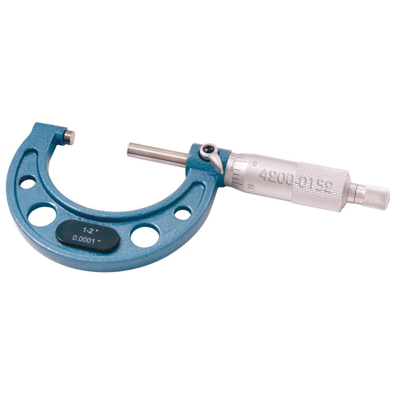HHIP 4200-0152 C-Type Outside Micrometer, .0001" Graduation, 1-2" 1-2" Single