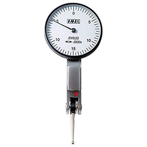 Pro Series by HHIP 4400-0010 Face Dial Test Indicator, 0-.03", White 0-0.03" Range, .0005" Graduation White Face