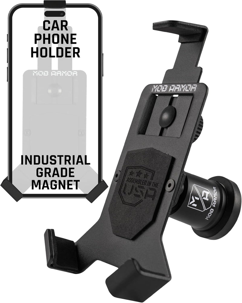 Mob Armor Heavy Duty Magnetic Car Phone Mount Holder | Universal Holder for iPhone & Android, Ultra-Strong Magnet for Off-Road & Commercial Vehicles, Essential Car Accessory Large