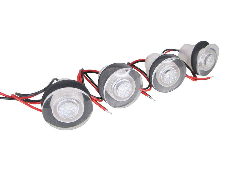 Pactrade Marine 4 Pieces Boat LED Livewell Round Button White Courtesy Light OEM Waterproof