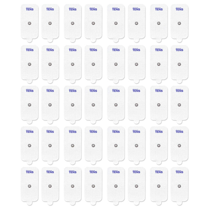Discount TENS – XL Replacement Electrodes for TENS Units, 20 Pairs (40 Electrodes) – 2" x 4" Premium Reusable Electrode Conductive Pads, Compatible with 3.5mm Snap Connector TENS and EMS Devices 20 Pair (40 Pads)