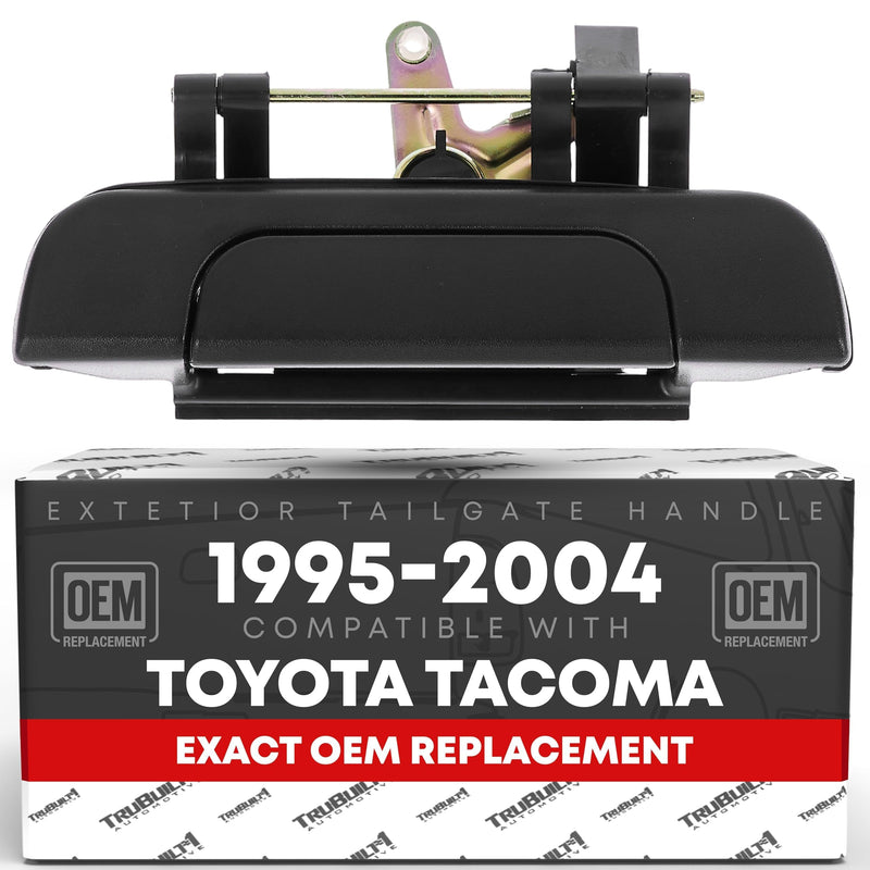 Tailgate Handle Assembly Replacement - Compatible with 1995-2004 Toyota Tacoma - Liftgate Latch Assembly, Textured Black - Plastic - OEM 69090-35010, TO1915102, 79605 Tailgate Handle (Plastic)