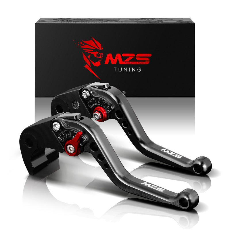 MZS Black Motorcycle Brake Clutch Levers Adjustable Short Compatible with GROM MSX125 14-25 | CBR250R 11-15 | CBR300R CB300F 14-22 | CB300R 18-24 | CBR500R CB500F CB500X 13-21 | Monkey 18-24 GROM/CBR250R/CBR300R/CBR500R/CB500F