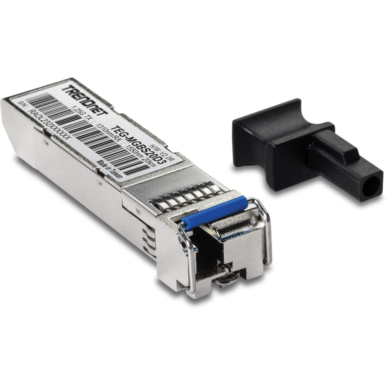 TRENDnet SFP to RJ45 Dual Wavelength Single-Mode LC Module, TEG-MGBS20D3, Must Pair w/TEG-MGBS20D5 or a Compatible Module, Up to 20 km (12.4 Miles), Bi-Directional (WDM) SFP, Lifetime Protection 1310/1550