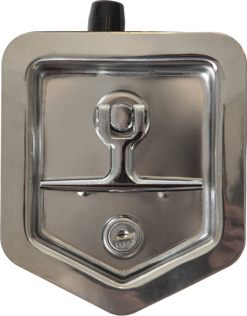 Buyers Products L8816R Stainless Steel Triple Point T-Handle Latch with Roller, Locking Toolbox Replacement with Gasket, Stud Mount Design for Polymer Underbody Truck Boxes, 4.75 x 5.50 Inch