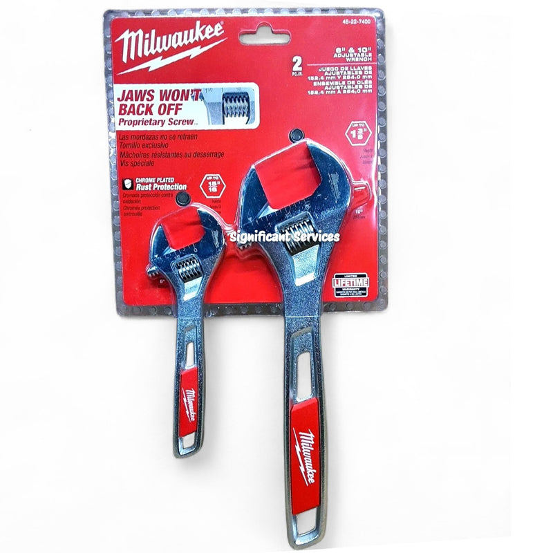 Milwaukee AGN 48-22-7400 Wrench Set Adjacent, 6 & 10" Includes 6-inch and 10-inch wrenches