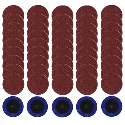 ABN Aluminum Oxide Sandpaper Disc, 50pk - 2in 60 Grit Sanding Disc Set, Circle Sander Pads Abrasive Round Sandpaper