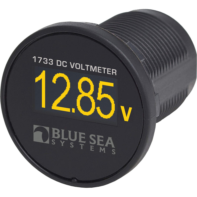 Blue Sea Systems Mini OLED Meters for Marine, RV and More Dc Voltmeter Yellow