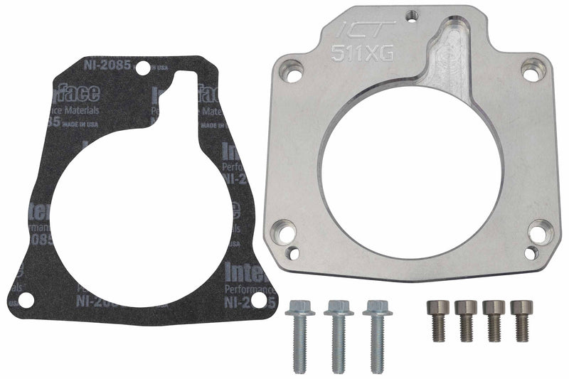 ICT Billet LS Drive By Cable Throttle Body Adapter / LS3 4 Bolt Intake to LS1 3 Bolt TB DBC LS2 LH6 L92 L76 LY2 LY5 LY6 LC9 LFA LH8 LMG L98 L9H L20 L94 LZ1 L99 L96 LC8 L77 551511XG
