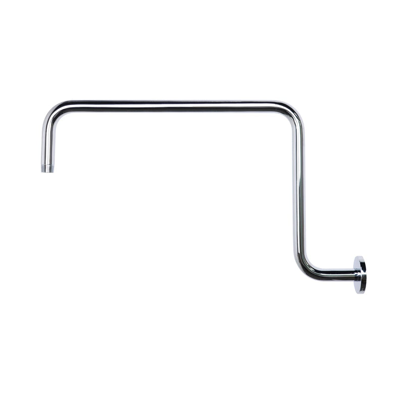 Naiture S Shaped Shower Arm, Gooseneck Shower Head Extension Arm, 1/2 NPT Threaded Connection, 19 Inch Length, Brass, Chrome Finish