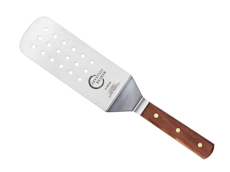 Mercer Culinary Praxis Rosewood Handle Perforated Turner, 8 Inch x 3 Inch