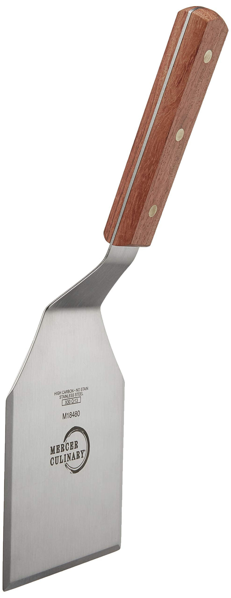 Mercer Culinary Praxis Rosewood Handle Heavy Duty Turner, 5 Inch x 4 Inch, Brown