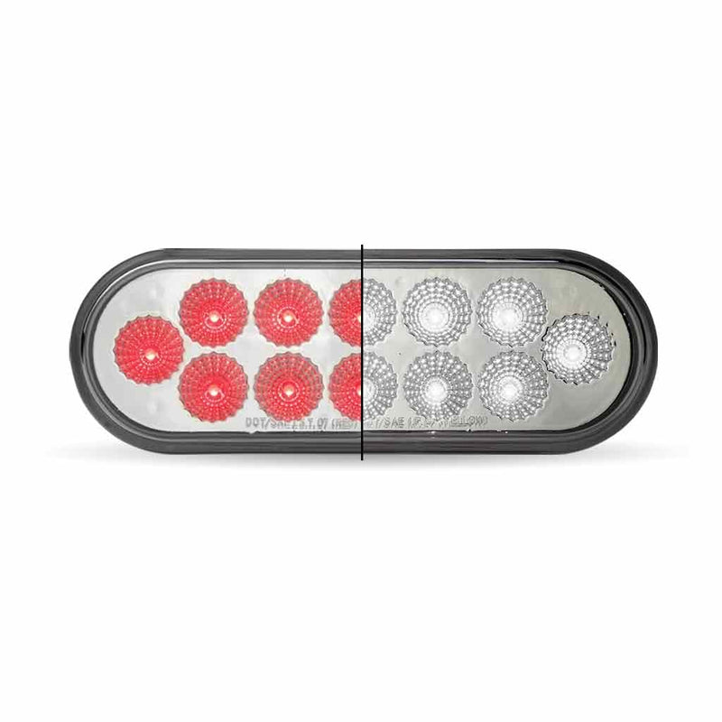 Dual Function Oval Red Stop, Turn & Tail and White Back-up LED Light