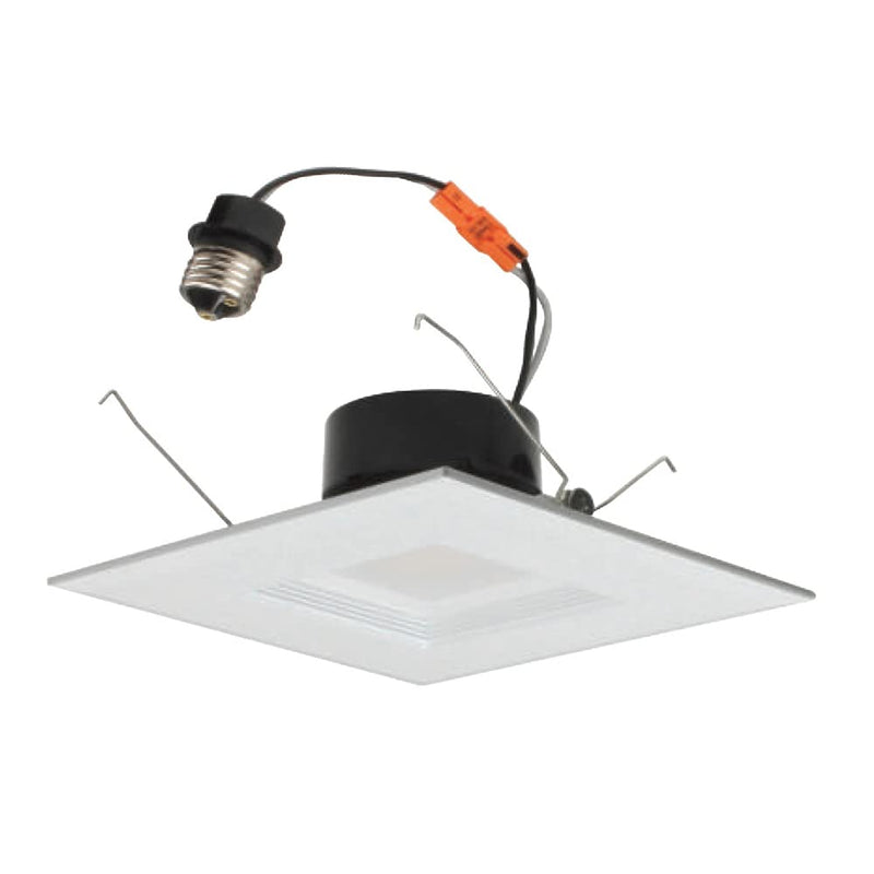 NICOR Lighting 6 inch White Square LED Recessed Downlight in 3000K (DQR6-10-120-3K-WH-BF) 3000K Color Temperature