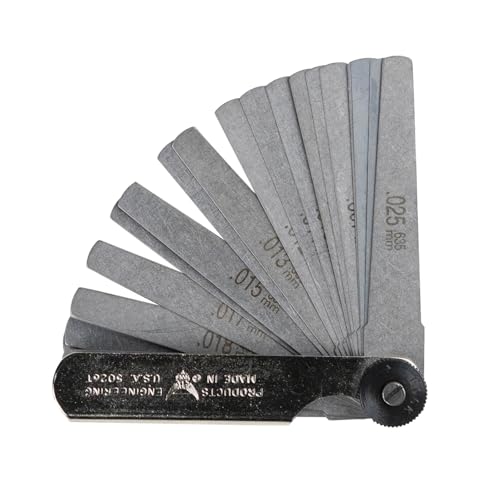 PEC Tools Made in USA Feeler Gauge, 26 Tapered Blades - 0.0015"-0.025" Tapered 0.0015"-0.025''