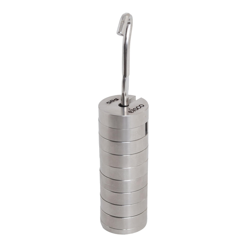 EISCO Slotted Mass Set with Hanger - Stainless Steel - 9 Weights Totaling 500g