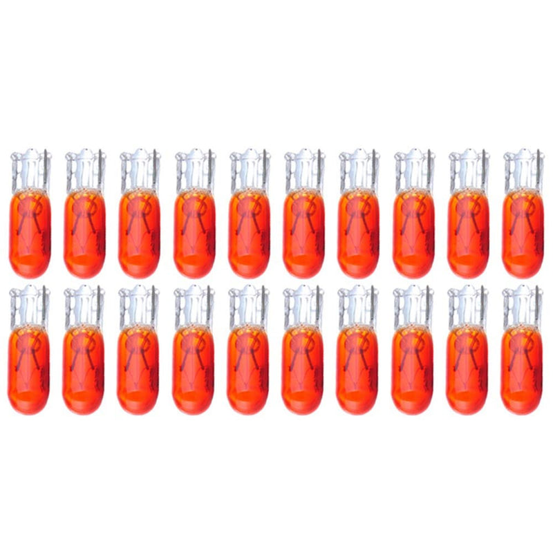 cciyu T5 17 86 206 Halogen Light Bulb Instrument Cluster Gauge Dash Lamp,20 Pack (red)