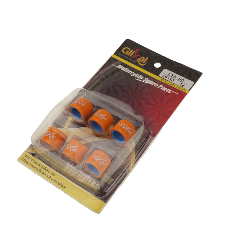 Glixal ATKS-04012 16X13mm High Performance Racing Variator Roller Weights Set 139QMB GY6 50cc - 100cc Scooter Moped ATV (7 gram) 7g