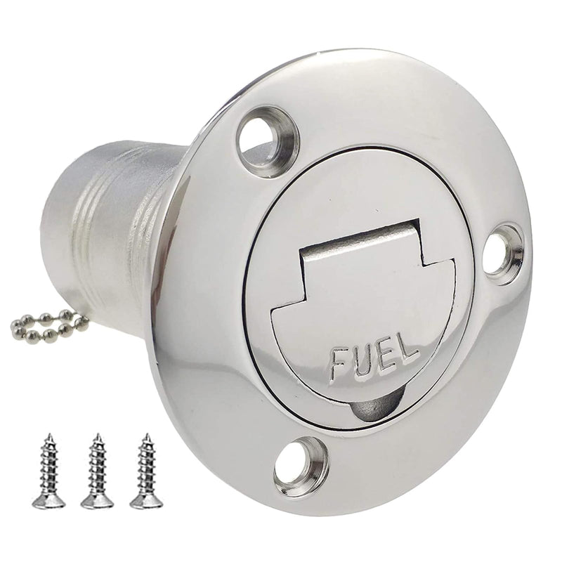 ISURE MARINE 1-1/2"(38mm) Boat Gas/Fuel/Diesel/Water/Waste Deck Fill/Filler with Keyless Cap 1-1/2" Marine Mirror- Polished 316 Stainless Steel Hardware for Boat Yacht Caravan FUEL 1-1/2"