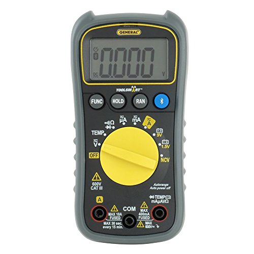 General Tools TS04 ToolSmart Digital Multimeter, Auto-Ranging with NCV Detector, CAT III 600V Safety Rated Bluetooth
