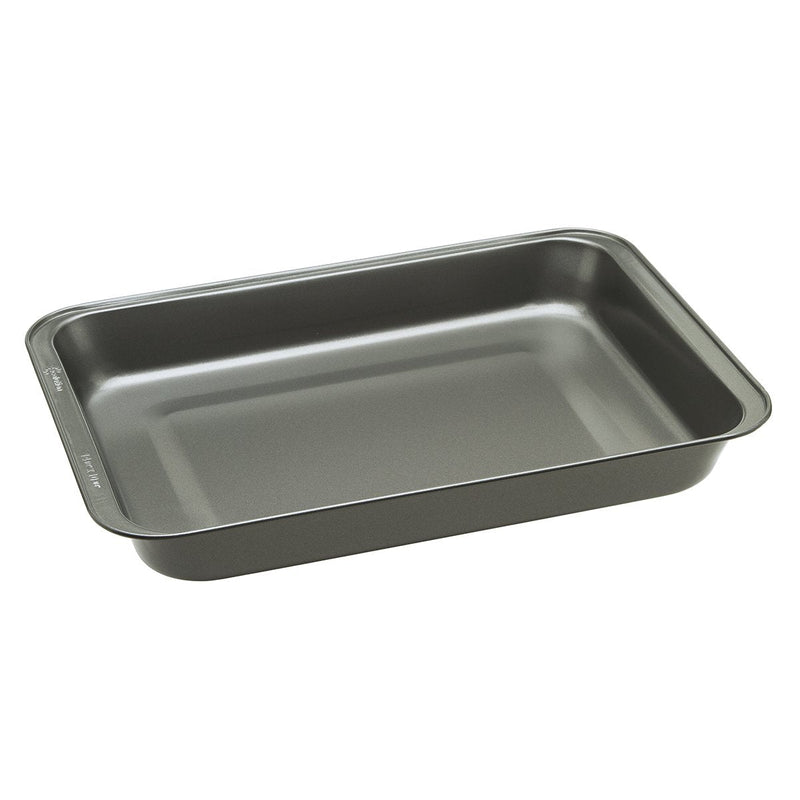 Ecolution Bakeins Lasagna and Roasting Pan – PFOA, BPA, and PTFE Free Non-Stick Coating – Heavy Duty Carbon Steel – Dishwasher Safe – Gray – 14.5” x 10.375” x 1.9375”