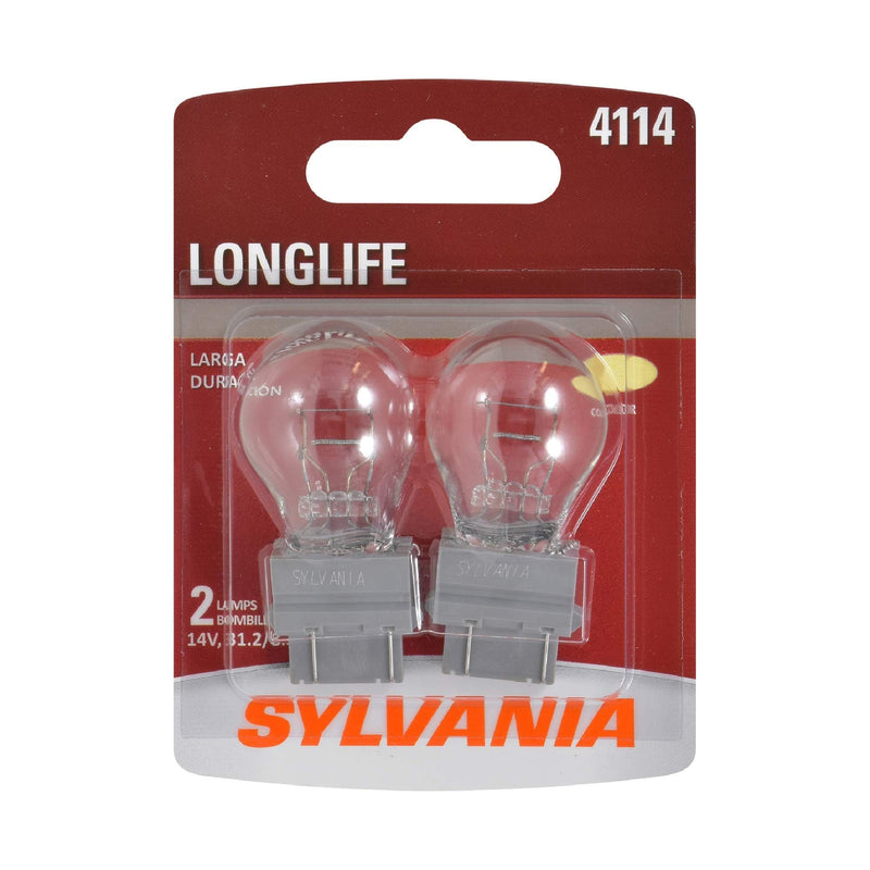 SYLVANIA - 4114 Long Life Miniature - Bulb, Ideal for Daytime Running Lights (DRL) and Back-Up/Reverse Lights (Contains 2 Bulbs)